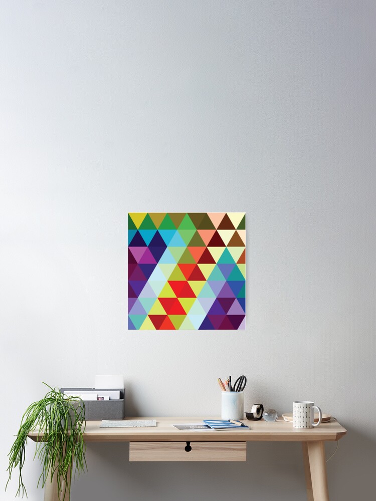 Thumbnail 2 of 3, Poster, Kawaii Sweet Triangle Pattern designed and sold by AbstractCreatur.