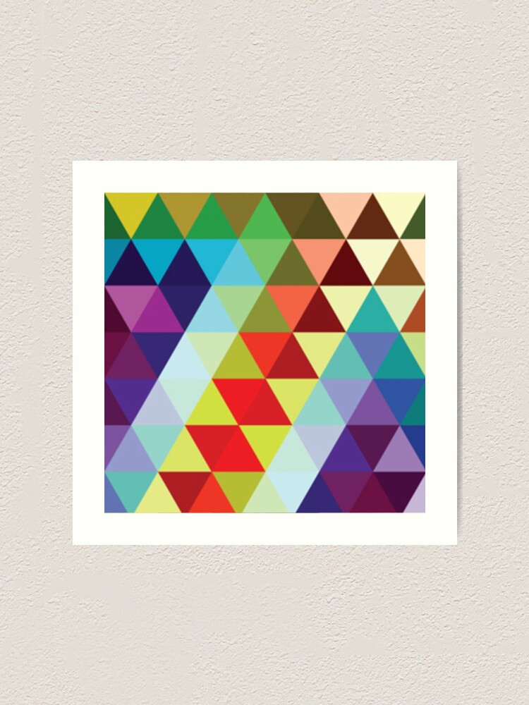 Thumbnail 1 of 3, Art Print, Kawaii Sweet Triangle Pattern designed and sold by AbstractCreatur.