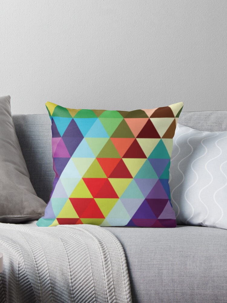 Thumbnail 1 of 4, Pillow, Kawaii Sweet Triangle Pattern designed and sold by AbstractCreatur.