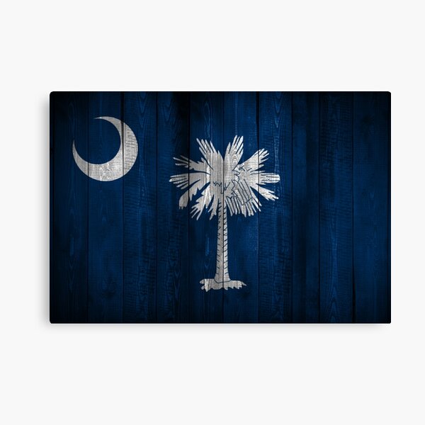 South Carolina State Flag (wood look) Canvas Print