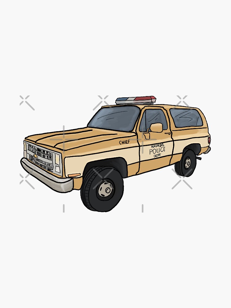 "Hoppers Car Stranger Things" Sticker for Sale by potassium Redbubble