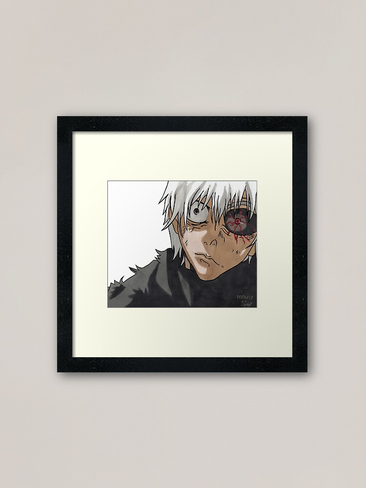 Ken Kaneki Eye Patch Framed Art Print By Sivellarts Redbubble