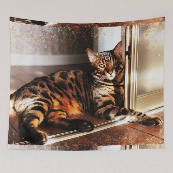 Item preview, Bengal cat with green eyes designed and sold by laskaart.