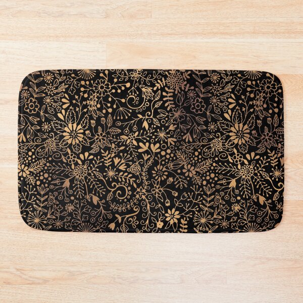 Item preview, Floral Doodle - Gold on Black designed and sold by Olooriel.