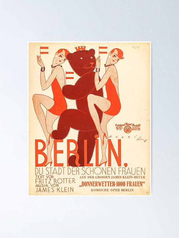 Berlin, du Stadt der schönen Frauen ... 1928 Plakat Poster