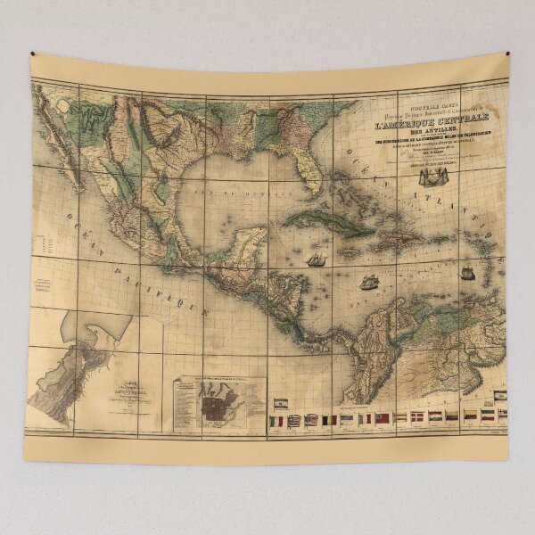 Item preview, Central America Map (1845) designed and sold by allhistory.