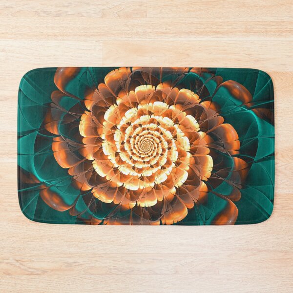 Item preview, Abloom in Golden-Aqua Petals of a Fractal Sun Rose designed and sold by San Jaya Prime.