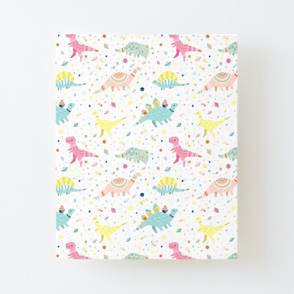 Dinosaur Pattern Canvas Mounted Print