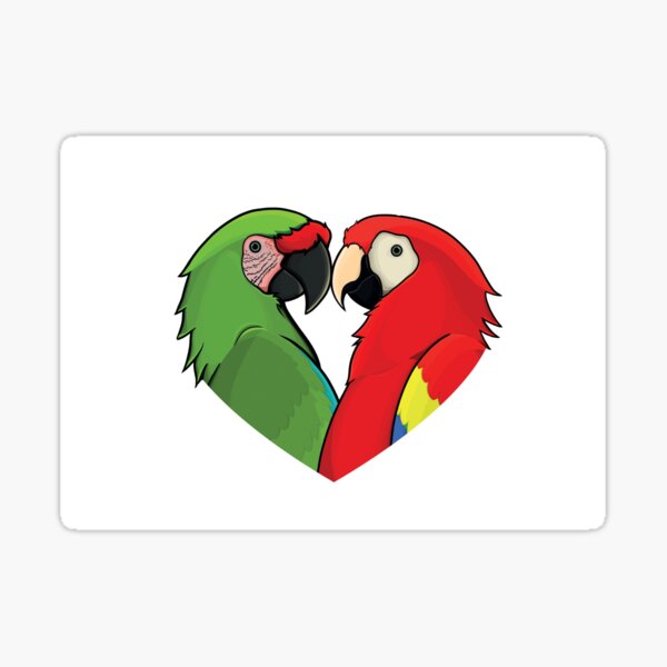 Macaw Heart Sticker