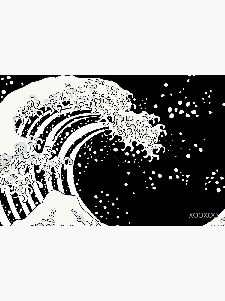 Black and White Great Wave by XOOXOO