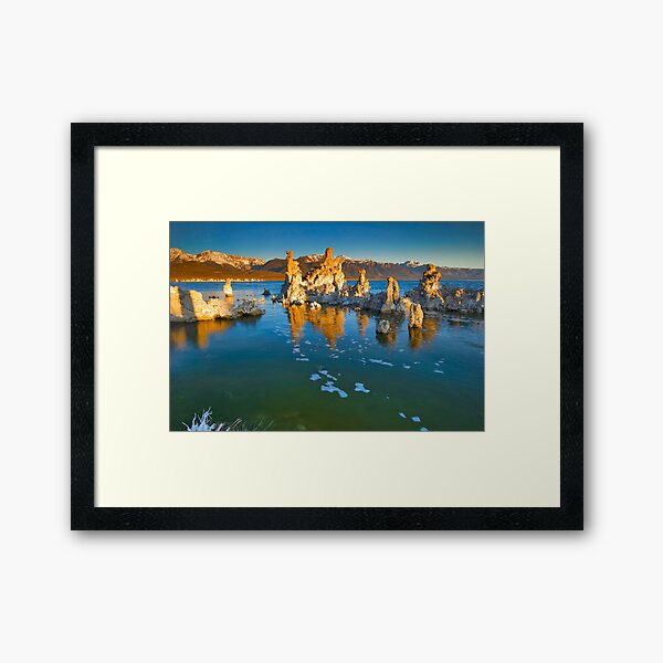 Mono Lake Ca Golden Tufas Wide Angle Framed Art Print