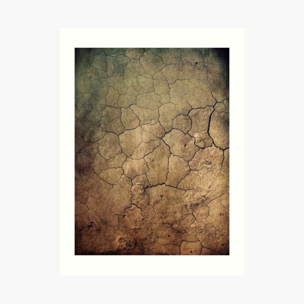 Cracked beautiful brown sepia terrain Kunstdruck