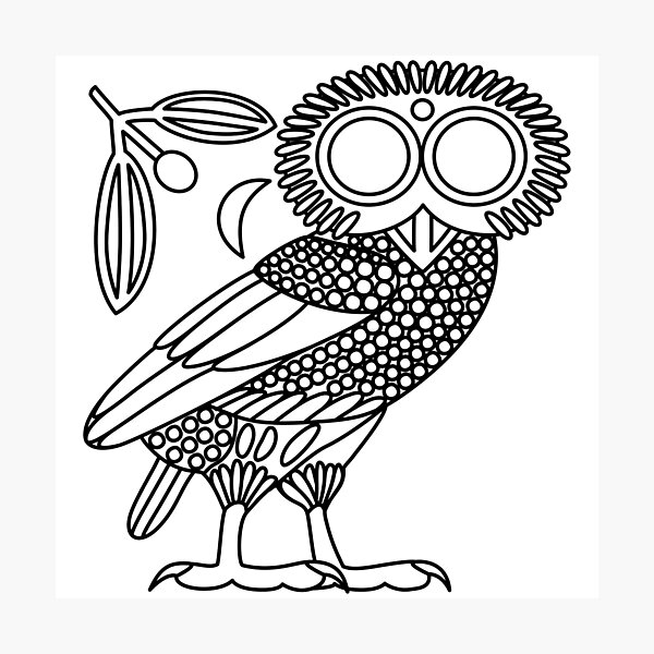 Athena's Owl Lino Print
