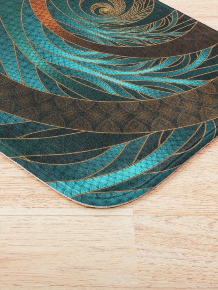 Alternate view of Beautiful Corded Leather Turquoise Fractal Bangles Bath Mat