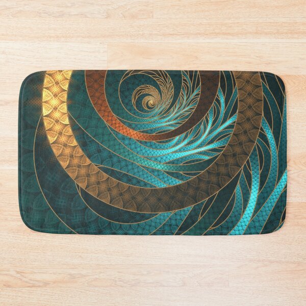 Beautiful Corded Leather Turquoise Fractal Bangles Bath Mat