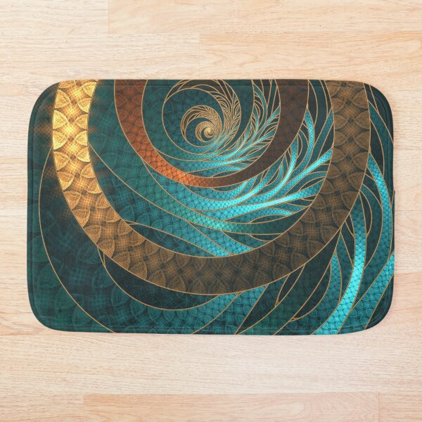 Beautiful Corded Leather Turquoise Fractal Bangles Bath Mat