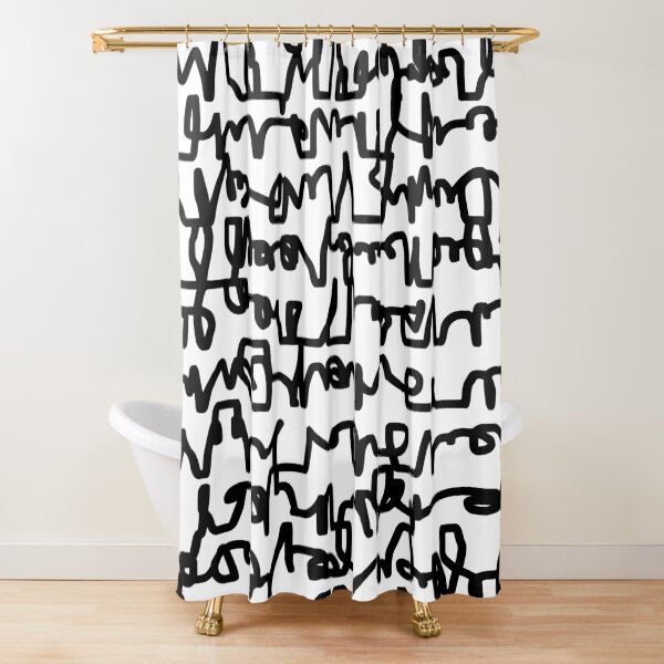 "Graphic Scribble" Shower Curtain for Sale by LIMEZINNIASDES Redbubble