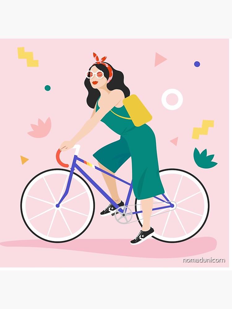 "Racing bike girl" Throw Pillow for Sale by nomadunicorn Redbubble