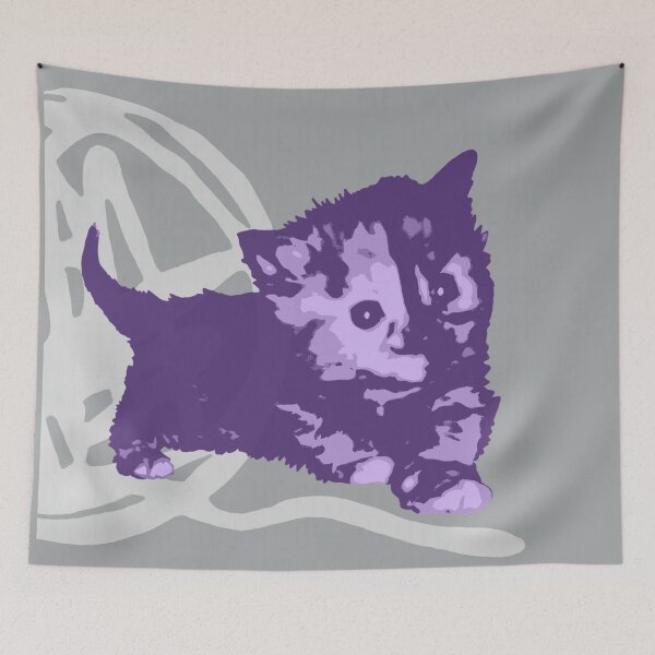 Item preview, Here Kitty, Kitty - Purple/Grey | Kitten, Cat, Yarn, Cute, Sweet, Adorable, Adorbs, Purple, Ultra Violet, Orange, Sherbet, Lavender, Pink, Bubblegum, Grey, Ash, Charcoal designed and sold by CanisPicta.