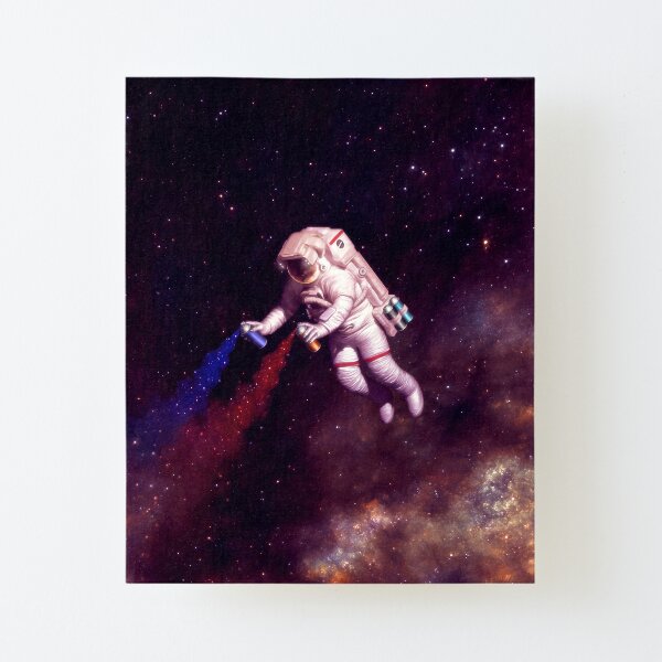 Shooting Stars - the astronaut artist Canvas Mounted Print