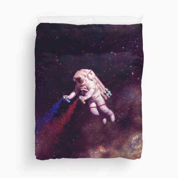 Shooting Stars - the astronaut artist Duvet Cover