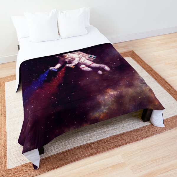 Shooting Stars - the astronaut artist Comforter