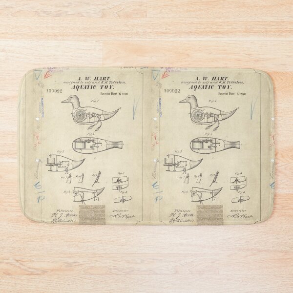 Item preview, Vintage Duck Toy Patent Drawing designed and sold by Douglas E. Welch Design and Photography.
