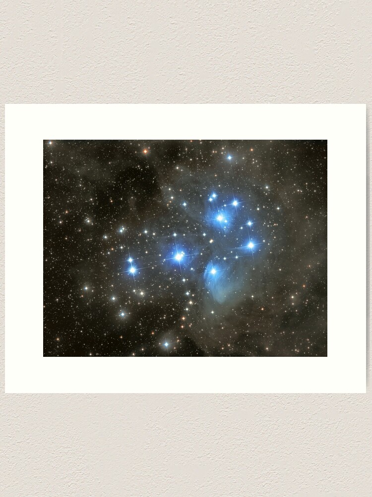 Thumbnail 1 of 3, Art Print, The Pleiades Cluster (M45)   designed and sold by emckinley.