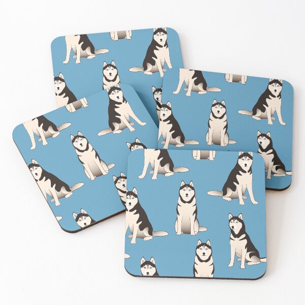 Item preview, Husky Dogs on blue designed and sold by nadyanadya.