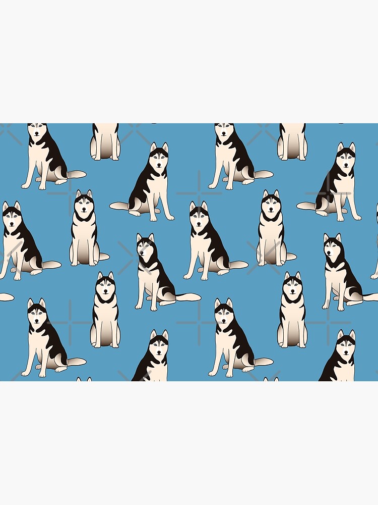 Husky Dogs on blue (with stickers) by nadyanadya