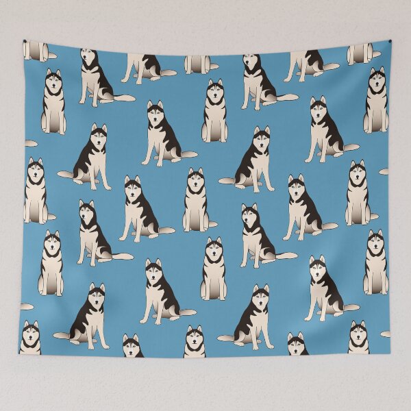 Item preview, Husky Dogs on blue designed and sold by nadyanadya.