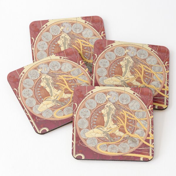 Item preview, Evangelion Rei Ayanami x Ghost in the Shell x Alphonse Mucha Art Nouveau designed and sold by Oponn.