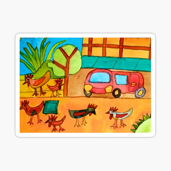 San Miguel Chickens Zionart Zion Levy Stewart Sticker