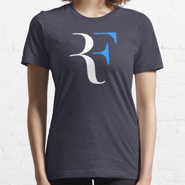 Roger Federer Personal Logo RF Slewah White Blue Essential T-Shirt