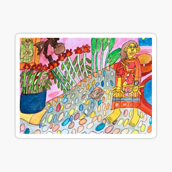 Mexican Garden Zionart Zion Levy Stewart Sticker