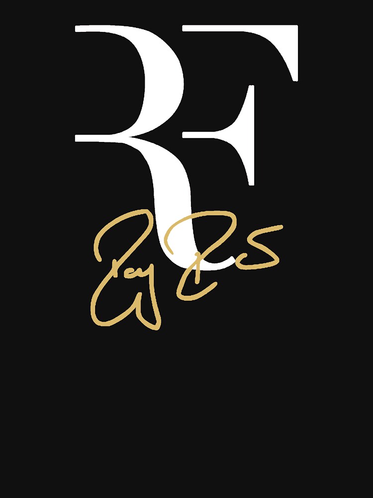 "Roger Federer Personal Logo RF Sign White Gold" T-shirt by