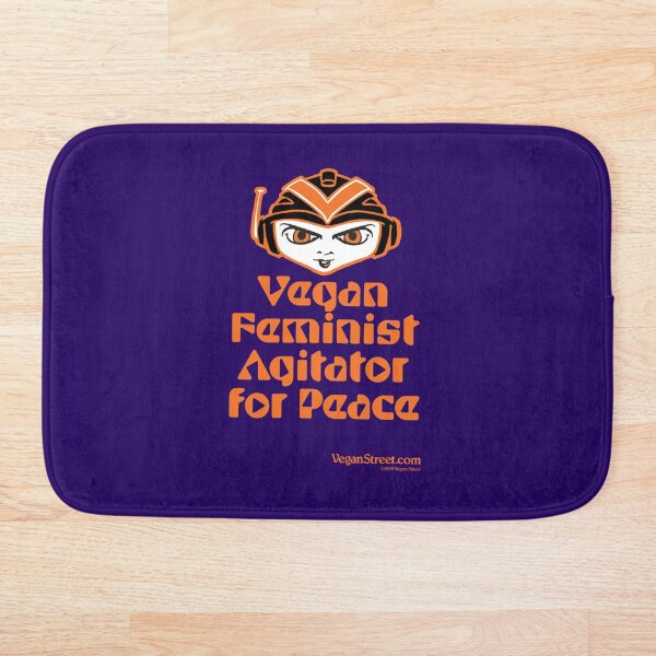 Vegan Feminist Agitator for Peace Bath Mat