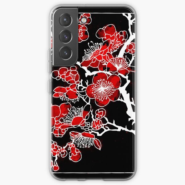 Red and Black Peach Blossoms Samsung Galaxy Soft Case