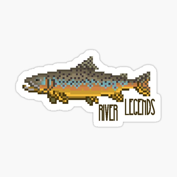 Brown Trout Pixel Art - River Legends Sticker