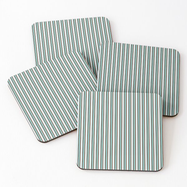 Item preview, Chocolate and Mint Vertical Stripes in Pretty Tints of Teal and Shades of Brown designed and sold by Karen McFarland.