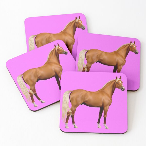 Item preview, BROWN HORSE ON PINK FLAMINGO designed and sold by PetsandBeyond.