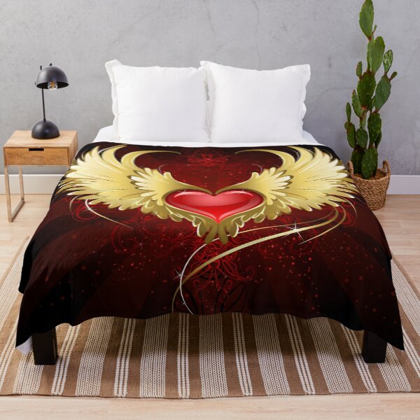Item preview, Red Heart with Golden Wings ( Gold Wings ) designed and sold by Blackmoon9.