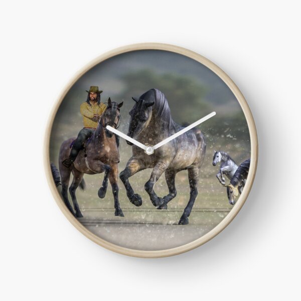 Rider and Horses Clock