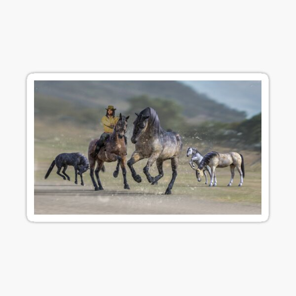 Rider and Horses Sticker