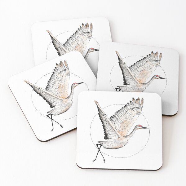 Item preview, Flying Sandhill Crane Illustration / Crane Bird Drawing / Flying Crane Art Print designed and sold by Laura Maxwell.