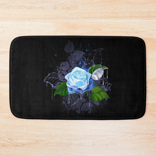 Item preview, Blue rose on black background designed and sold by Blackmoon9.