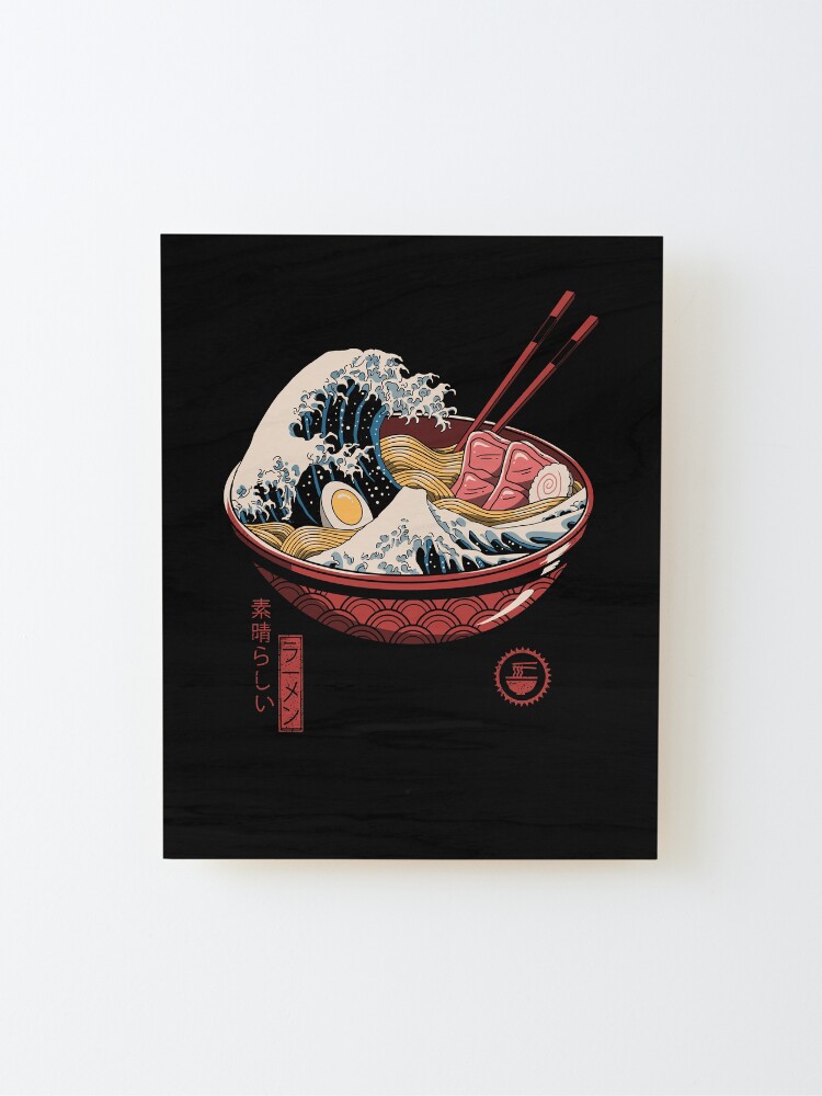 Alternate view of Great Ramen Wave Mounted Print
