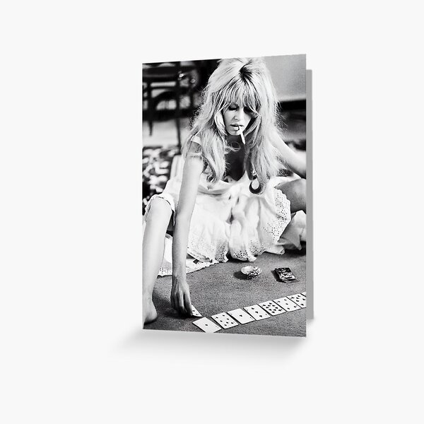 Brigitte Bardot Playing Cards Vintage Photograph Greeting Card