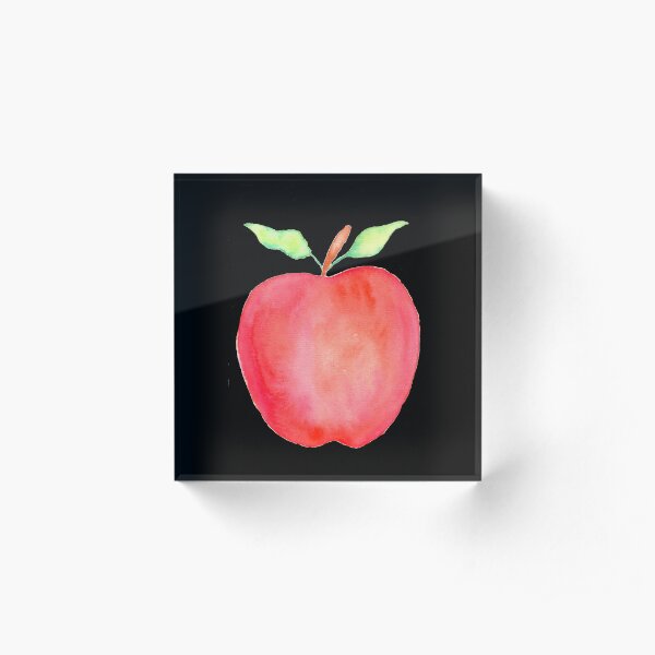 Watercolor Apple Acrylic Block