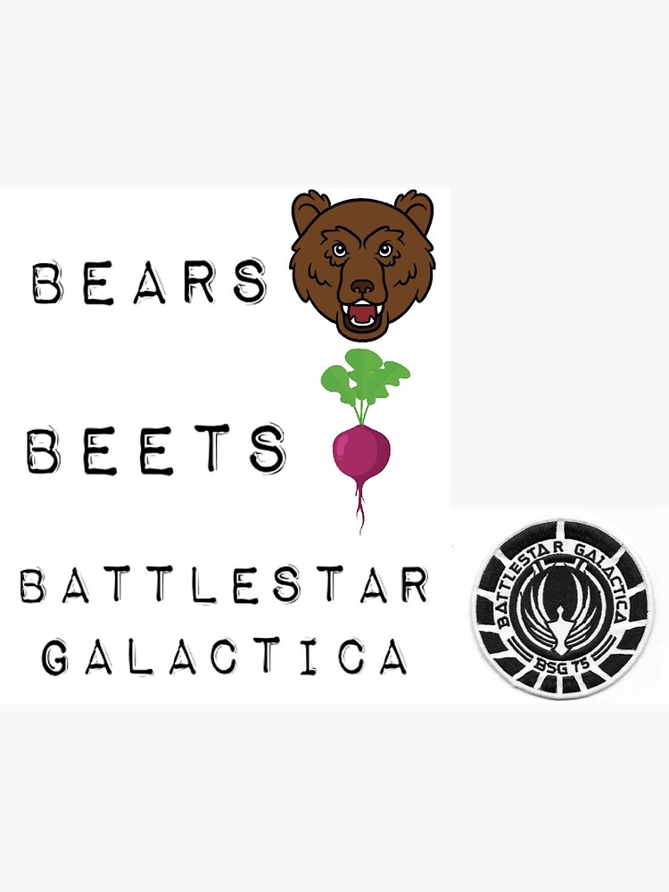 "Bears Beets Battlestar Galactica" Sticker for Sale by Ryan1215 Redbubble
